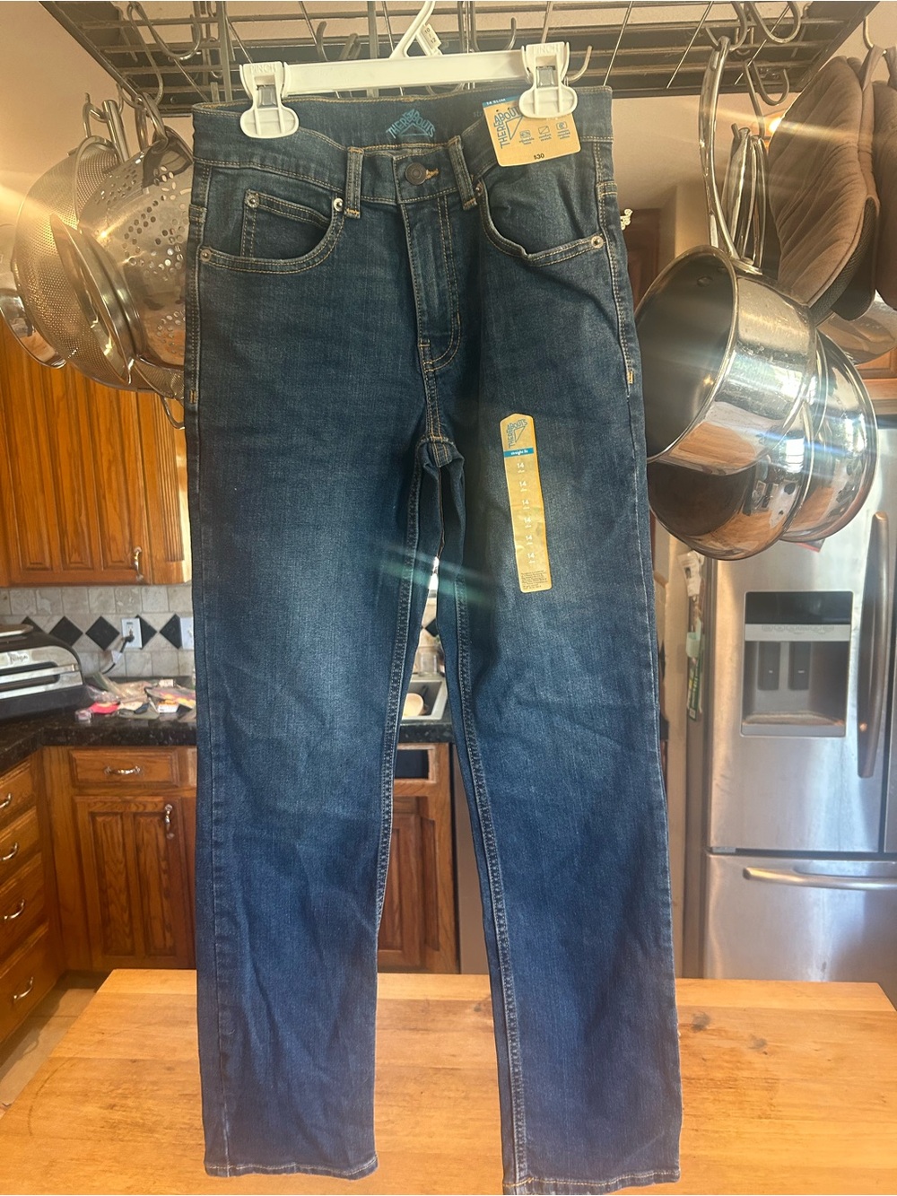 Kids Dark Blue Straight-Leg Denim Jeans